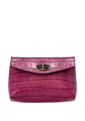 Mulberry Darley crocodile-embossed clasp makeup bag - Pink