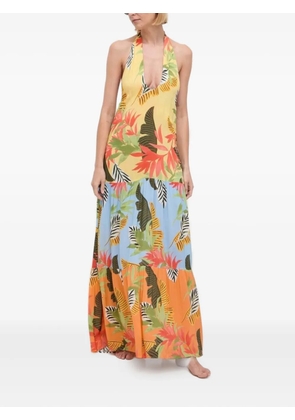 Desigual halter-neck tiered maxi dress - Yellow