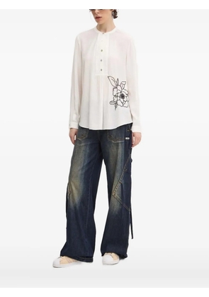 Desigual beaded-flower embellishment blouse - White