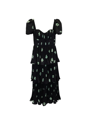 Self-Portrait floral-print midi dress - Black