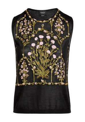 Giambattista Valli embroidered sleeveless top - Black