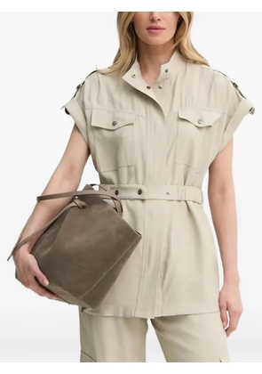 Bruuns Bazaar belted patch-pocket shirt - Neutrals