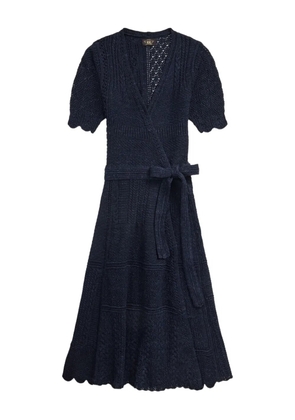 Ralph Lauren RRL knitted midi wrap dress - Blue