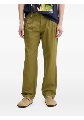 Desigual pleated pocketed straight-leg trousers - Green