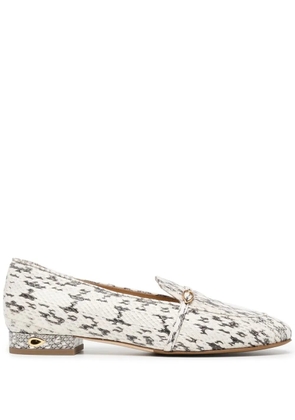 Jennifer Chamandi snakeskin print loafers - White