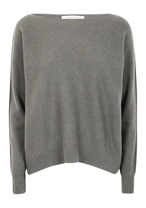 D.Exterior boat-neck wool sweater - Grey