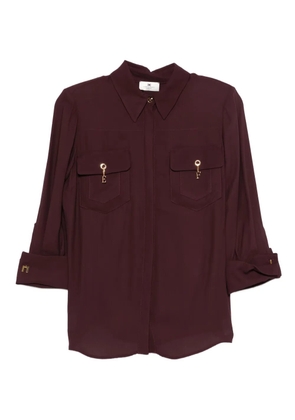 Elisabetta Franchi charm-detail pocket shirt - Purple