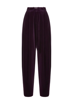Nina Ricci pleated velvet trousers - Purple