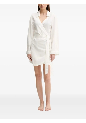 Melissa Odabash wrap-effect belted mini dress - White