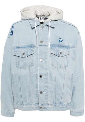 AAPE BY *A BATHING APE® logo-patch hooded jacket - Blue