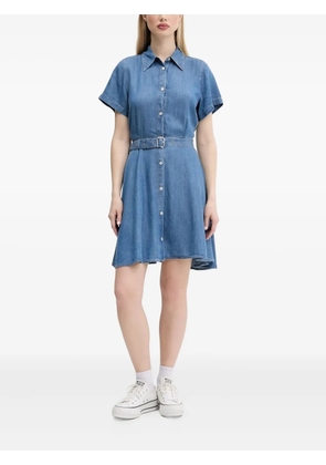 HUGO belted denim shirt mini dress - Blue