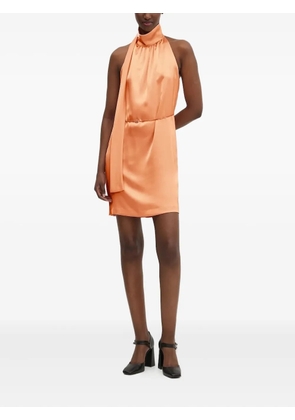 HUGO halter-neck satin mini dress - Orange