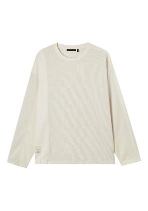 FIVE CM ribbed panelled long-sleeved T-shirt - Neutrals