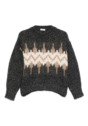 Peserico jacquard-pattern knit sweater - Grey