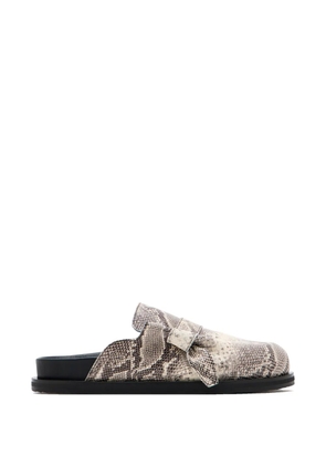 Yuzefi snake-print flat mules - Neutrals