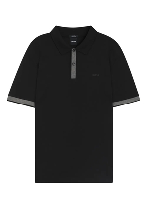 BOSS contrast-trims polo shirt - Black