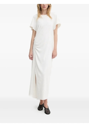 SAMSOE SAMSOE ruched midi dress - White