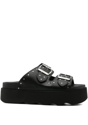 Scholl 40mm Beatriz studded double-buckle platform sandals - Black