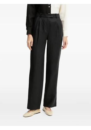 LUISA SPAGNOLI pleated linen trousers - Black