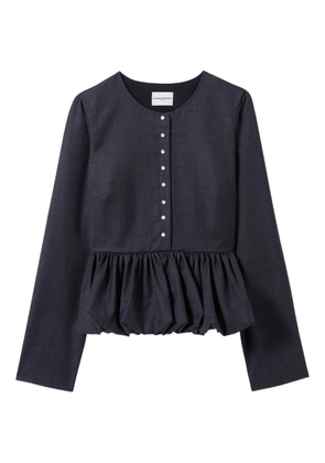 Claudie Pierlot bubble-hem buttoned top - Grey