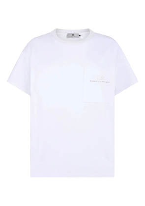 Elisabetta Franchi pocket logo-plaque sweater - White