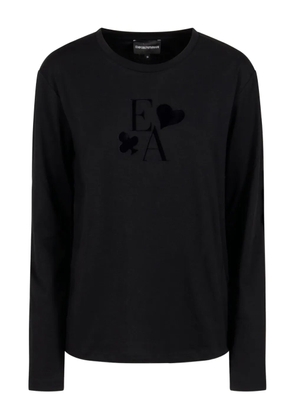Emporio Armani logo-appliqué T-shirt - Black