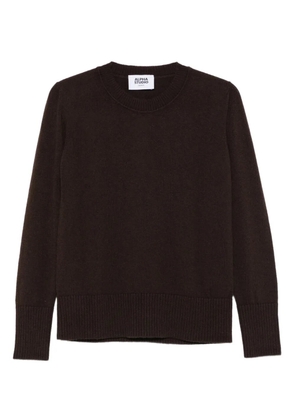 ALPHA STUDIO round-neck ribbed sweater - Brown