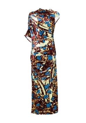 colville wrapped floral velvet maxi dress - Green