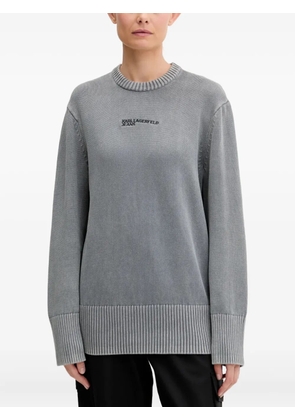 Karl Lagerfeld Jeans logo-embroidered crew-neck sweater - Grey
