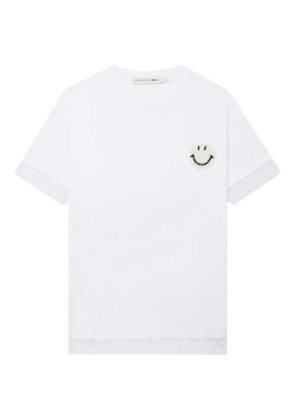 Joshua Sanders lace-trimmed smiley-face T-shirt - White