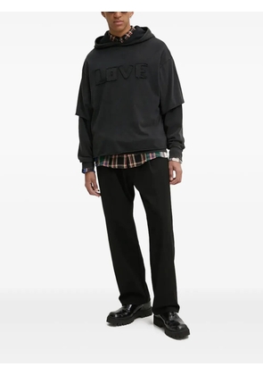 Desigual letter-patch layered hoodie - Black