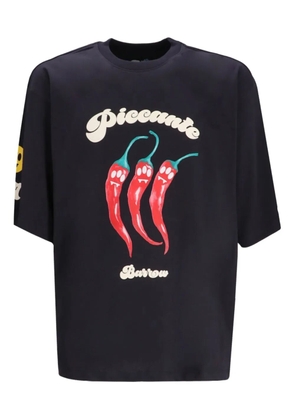 BARROW chilli-print cotton T-shirt - Blue