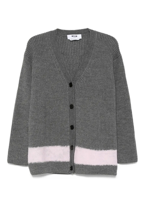 MSGM ribbed-knit button cardigan - Grey