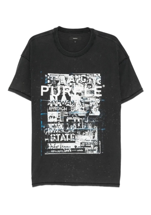 Purple Brand graphic-print distressed T-shirt - Black