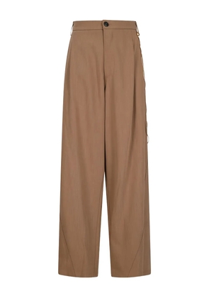 DARKPARK chain-embellished pleated trousers - Brown