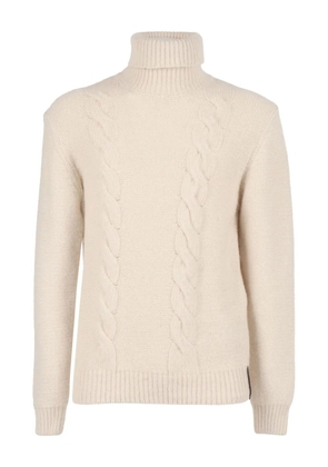 K-Way cable-knit turtleneck sweater - Neutrals