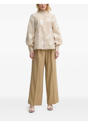 Bruuns Bazaar metallic-print balloon-sleeve blouse - Gold