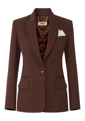 Elisabetta Franchi single-button gabardine blazer - Brown