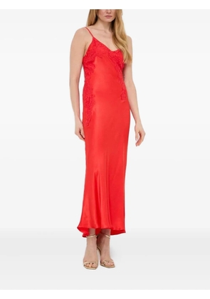 Bardot lace-insert slip mid-dress - Red