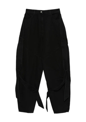 The Attico tie-detail panelled jeans - Black
