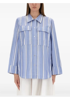 Baum Und Pferdgarten striped-pattern pocket shirt - Blue