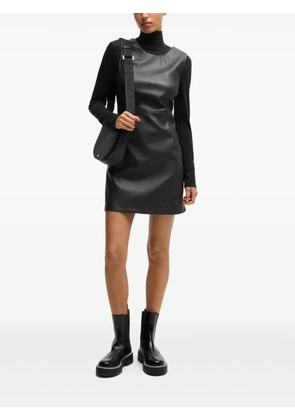 BOSS faux-leather mini dress - Black