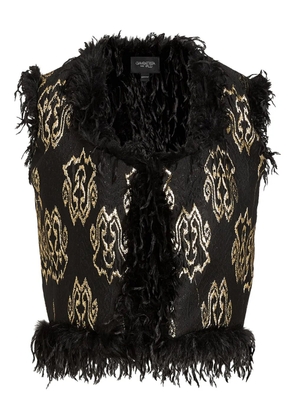 Giambattista Valli ikat-jacquard fringed waistcoat - Black