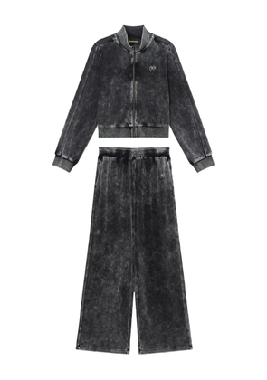 Mini Cream acid-washed effect tracksuit - Black