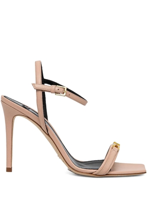 Elisabetta Franchi logo-plaque stiletto sandals - Neutrals
