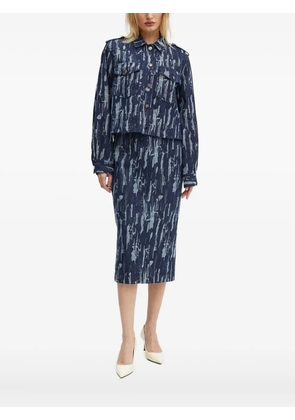 Bruuns Bazaar frayed-detailing denim jacket - Blue