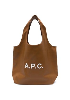 A.P.C. logo shopper shoulder bag - Brown