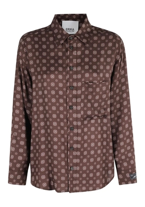 Erika Cavallini geometric-print shirt - Brown