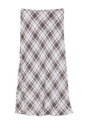 LIU JO plaid straight skirt - White