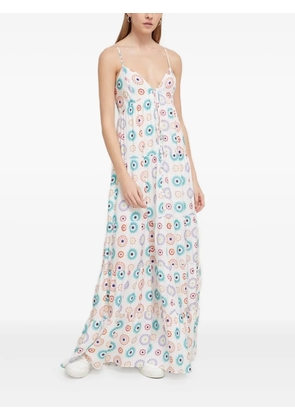 Desigual tiered graphic-print maxi dress - White